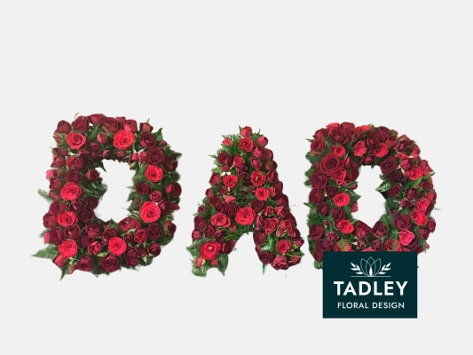 DAD Letters Rose Filled