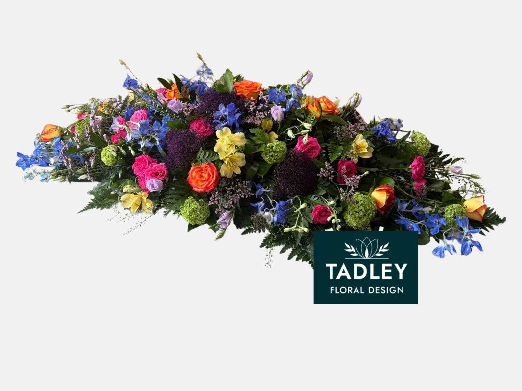 Country Mixed Coffin Spray Bright Colours
