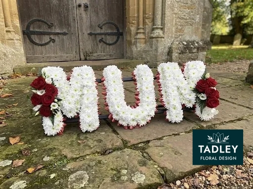 Mum Tribute Elegant White Chrysanthemum & Red Rose