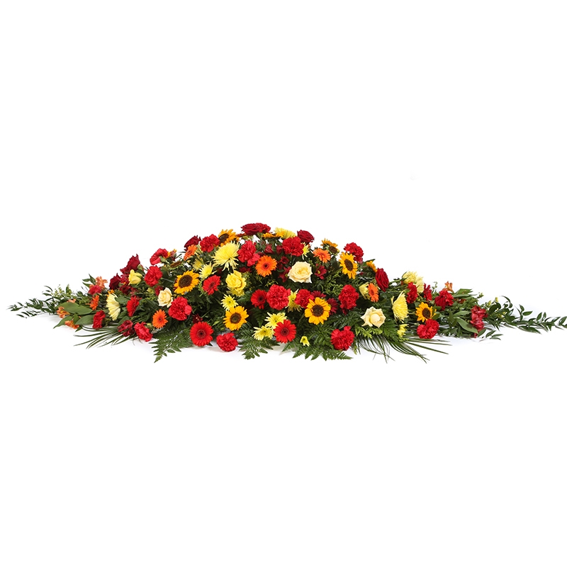 Traditional Mixed Coffin Spray In Warm Colours