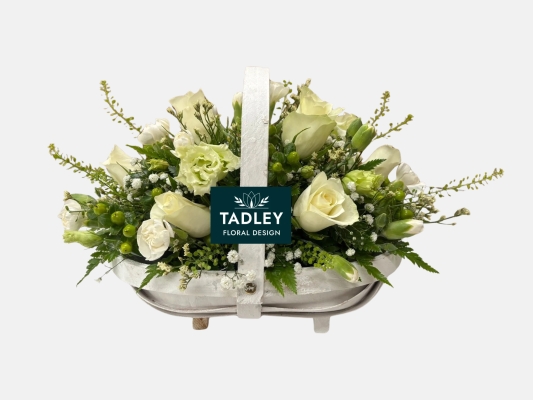 Basket Of White Flowers