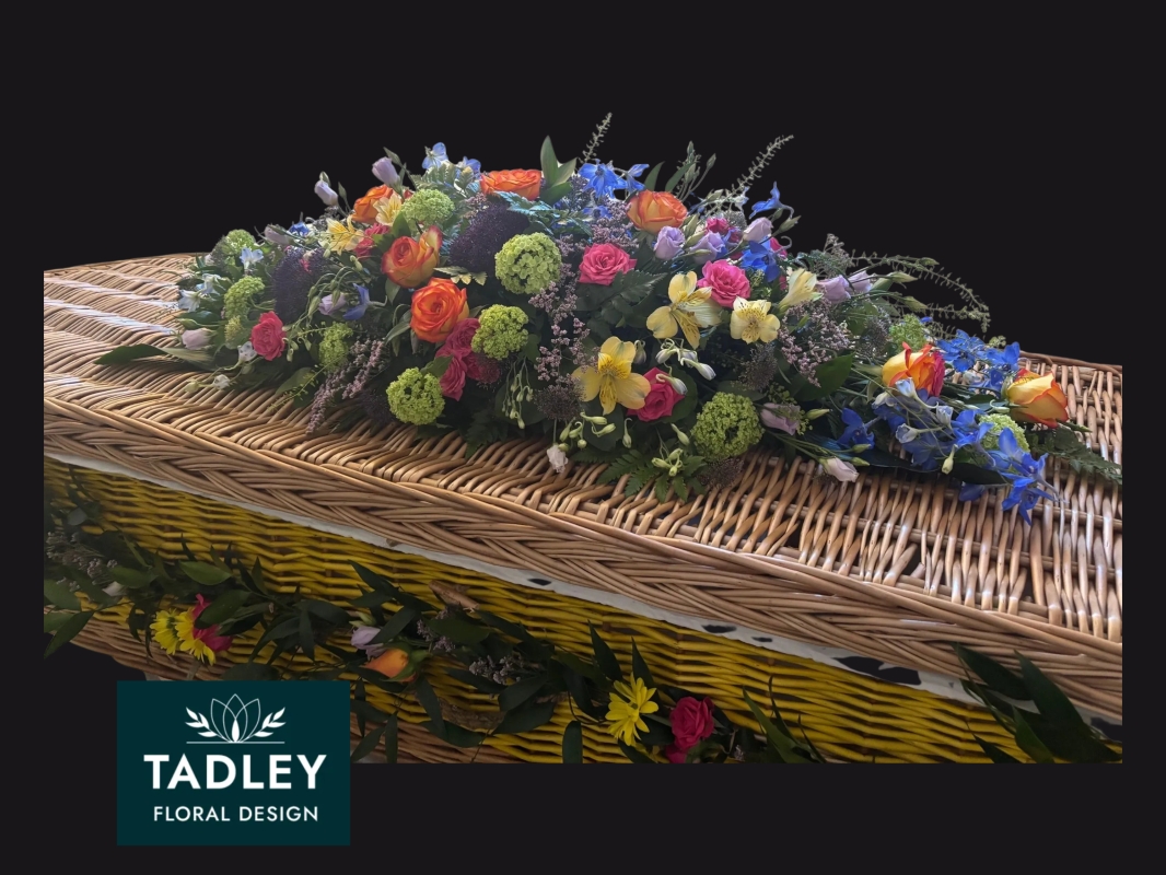 Country Coffin Spray 4' & Garland Bright Colours