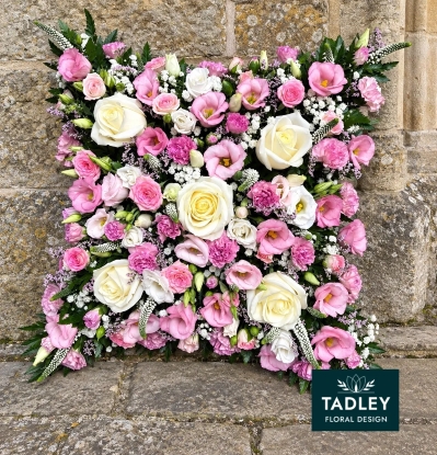 Cushion Funeral Pink & Ivory Tribute