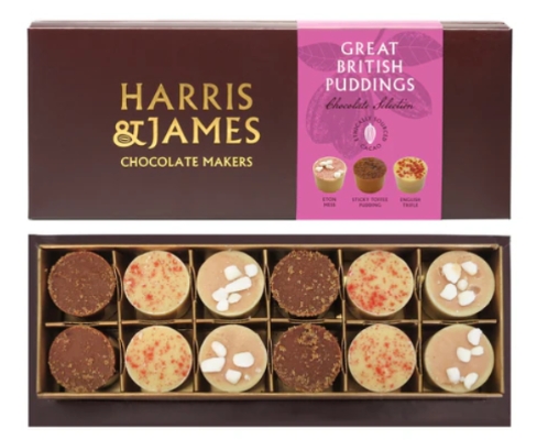 Harris & James Great British Puddings Chocolate Selection Box Of 12