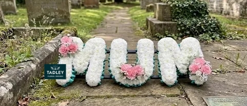 MUM Letters With Green Ribbon