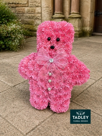 Pink Teddy Bear Funeral Tribute