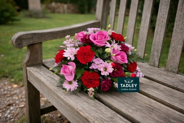 Posy Bowl Pink & Red Flowers