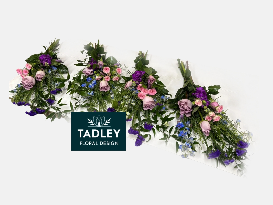 Rustic Hand Tied Spray Lilac, Purple, Blue & Pink