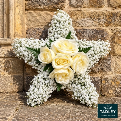 Star Tribute White Rose & Gypsophila