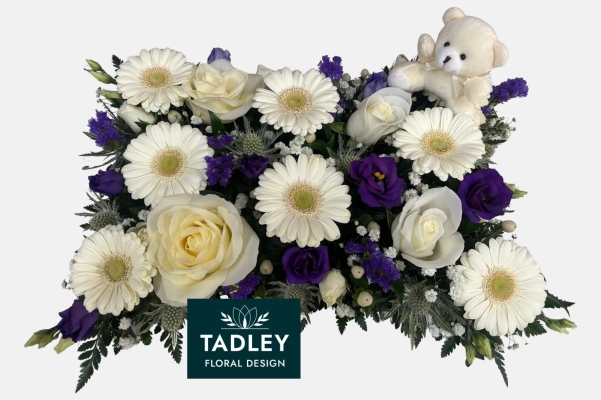 Sweet Dreams Pillow White & Purple With Teddy