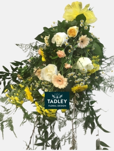 Hand Tied Sheaf Peach, Yellow & White