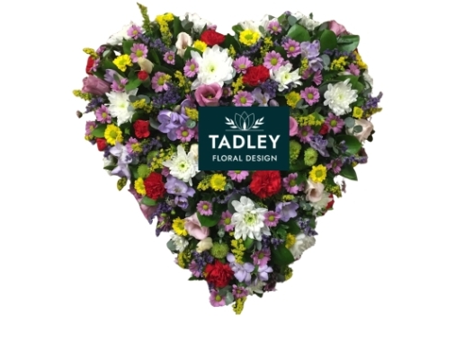 Filled Heart Mixed Flowers