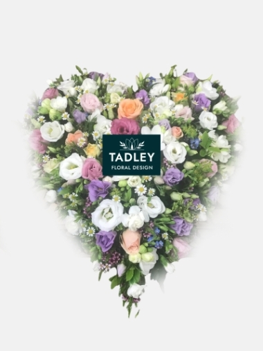Filled Heart Pastel Flowers