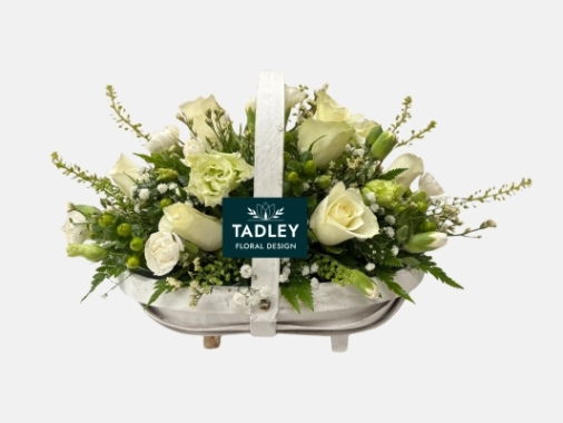 Basket Of White Flowers