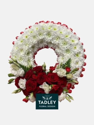 Classic Wreath With Red Spray & Ribbon