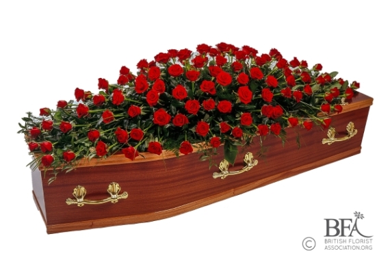 Coffin Spray Red Rose