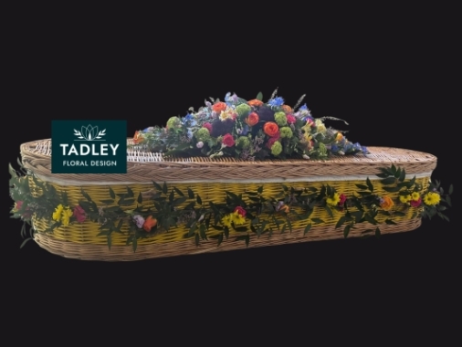 Country Coffin Spray 4' & Garland Bright Colours