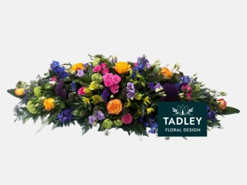 Country Mixed Coffin Spray Bright Colours