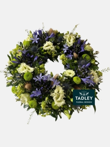 Country Wreath White, Green & Blue