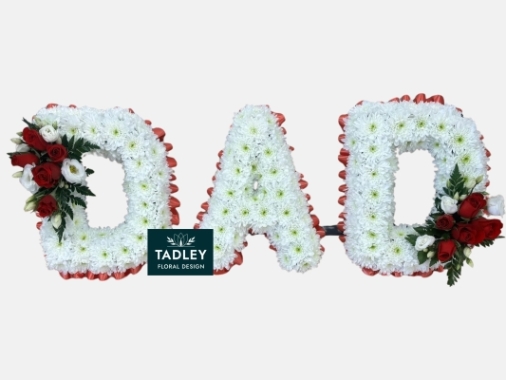 DAD Letters Red Ribbon