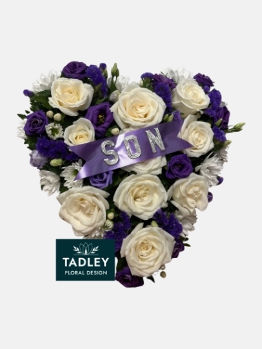 Heart Solid Purple & White With Son Banner
