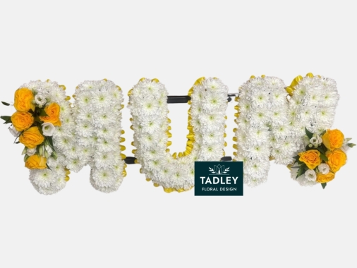 MUM Letter Tribute With Yellow RIbbon