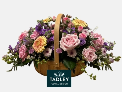 Pastel Flowers In Basket