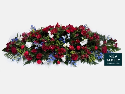 Red, Blue & White Coffin Spray