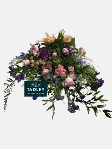 Rustic Hand Tied Spray Lilac, Purple, Blue & Pink