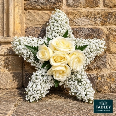 Star Tribute White Rose & Gypsophila