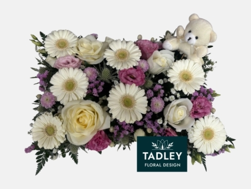 Sweet Dreams Pillow White & Pink With Teddy