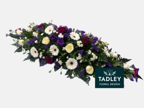 Traditional Mixed Coffin Spray Purple & White