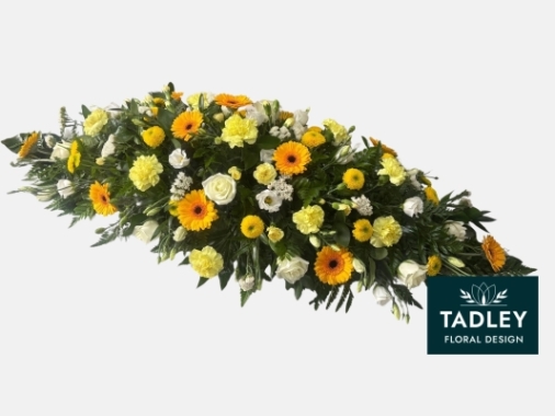 Traditional Mixed Coffin Spray Yellow & White