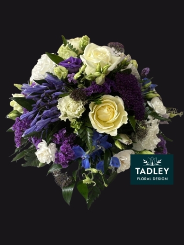 Traditional Posy White, Purple & Blue